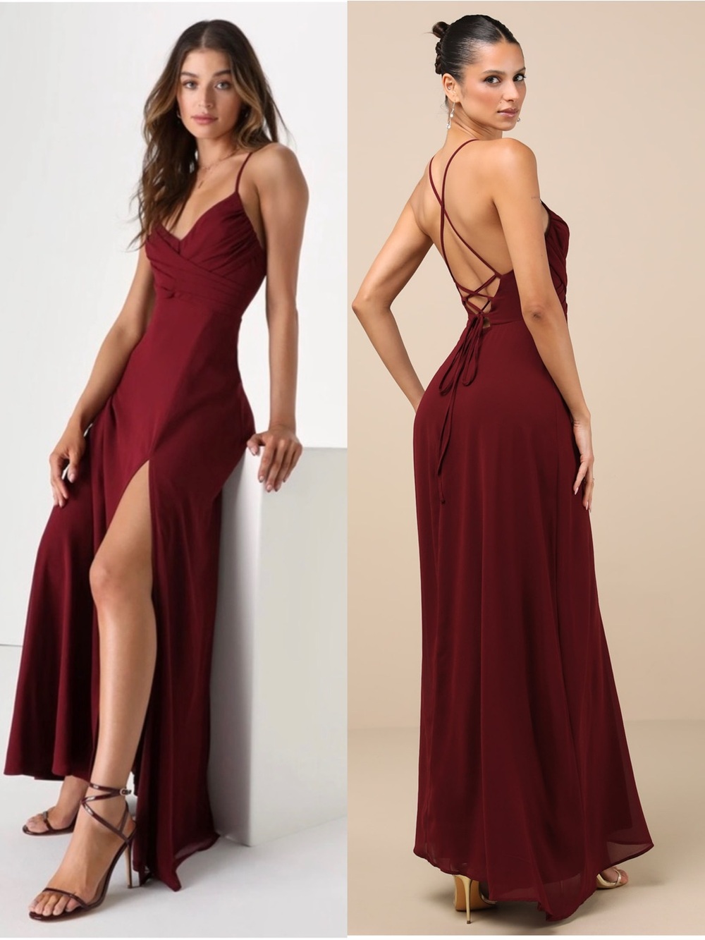 LULUS Chiffon Pleated V-Neck Corset Back Dark Romance Wedding Guest Dress Small